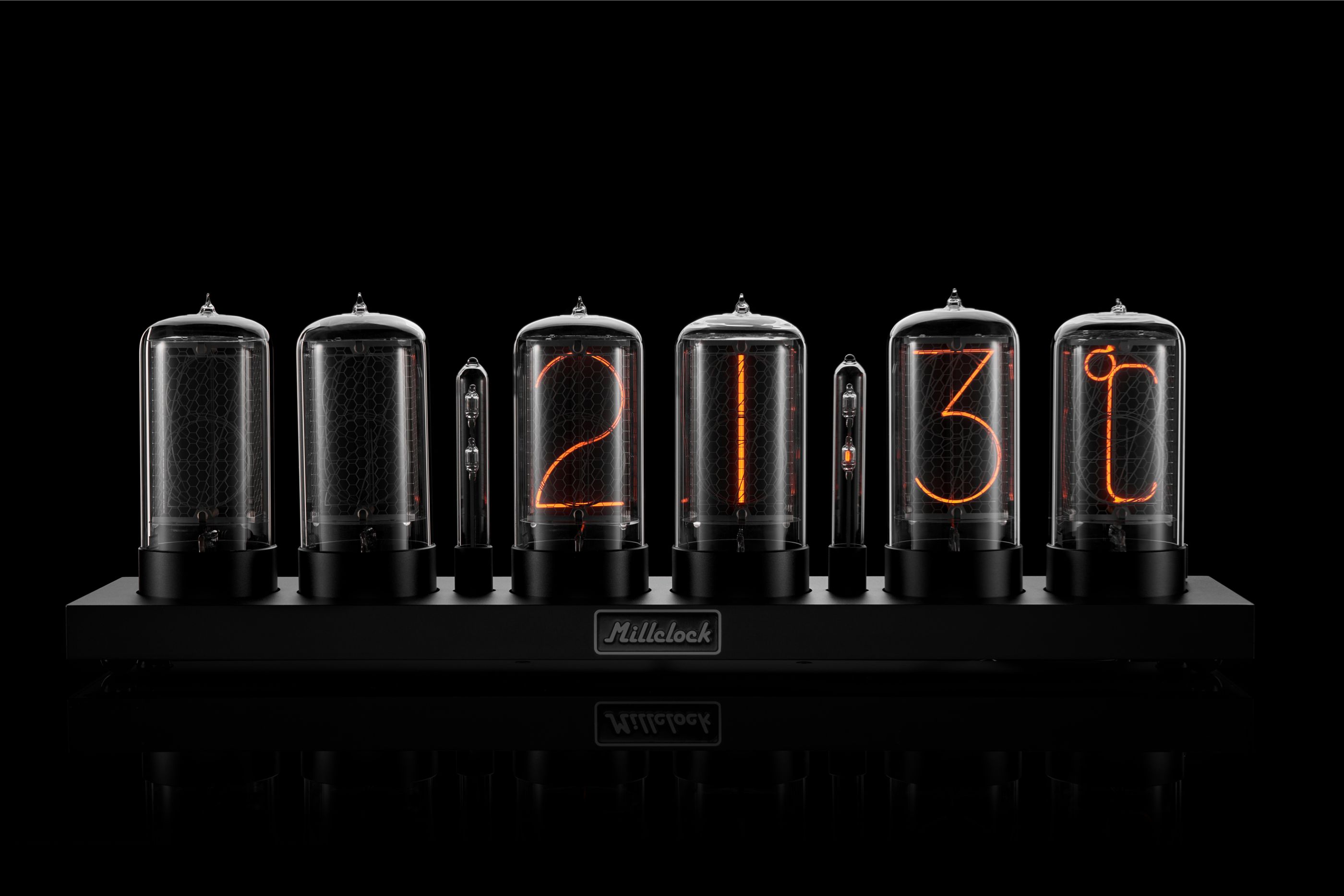 ZIN70 Nixie Tube Clock Black Aluminium Case by Millclock