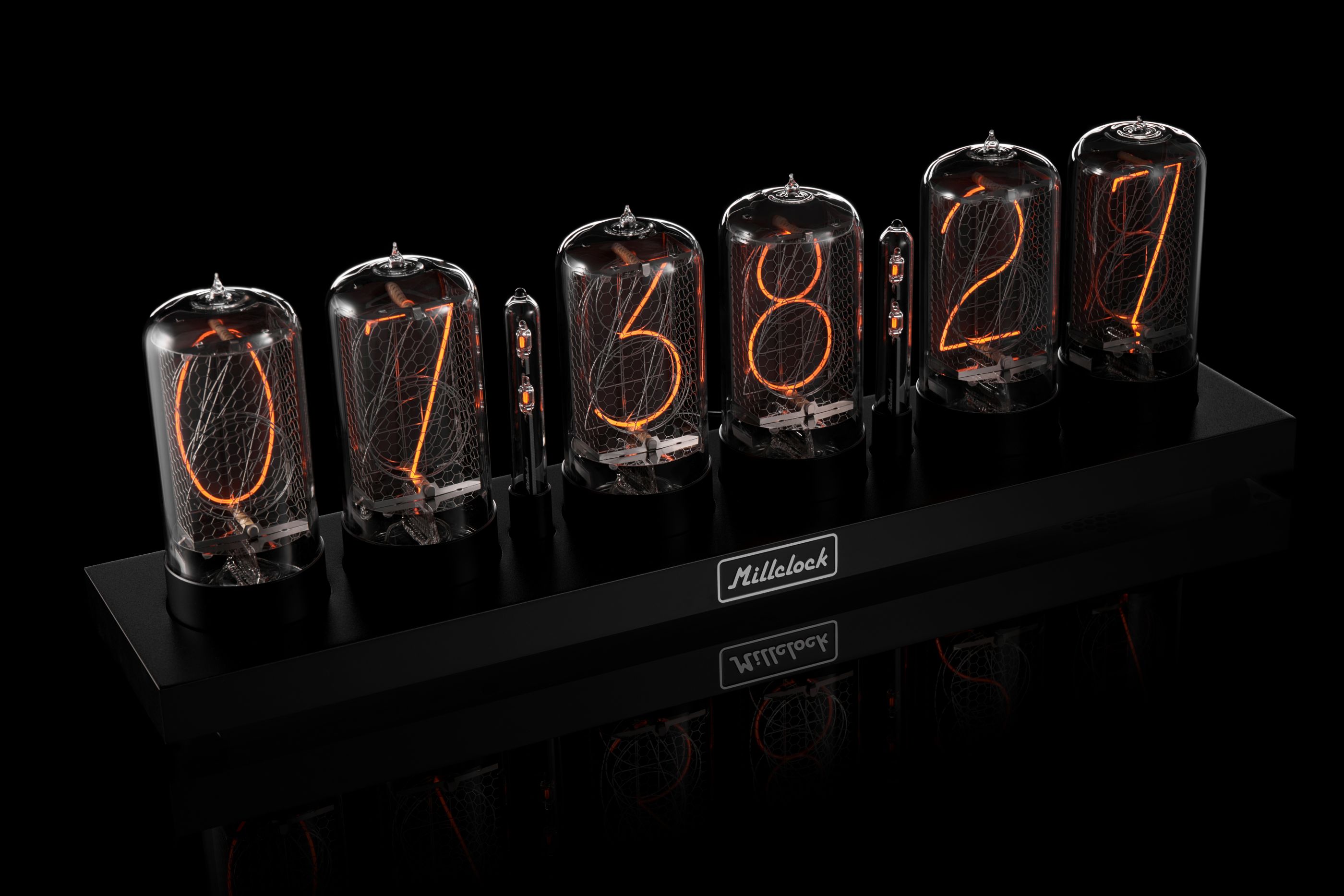 ZIN70 Nixie Tube Clock Black Aluminium Case by Millclock