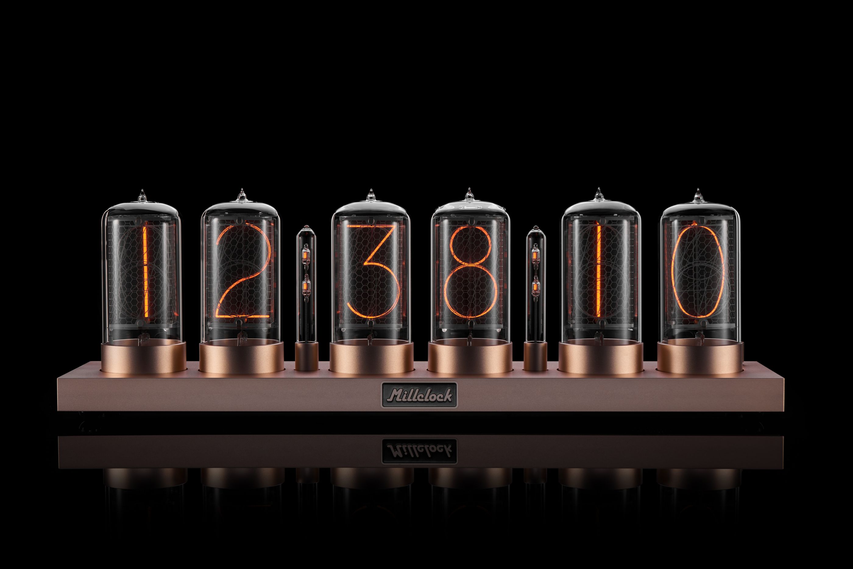 ZIN-70 Gold Classic — Handcrafted Nixie Clock in Elegant Gold Aluminum