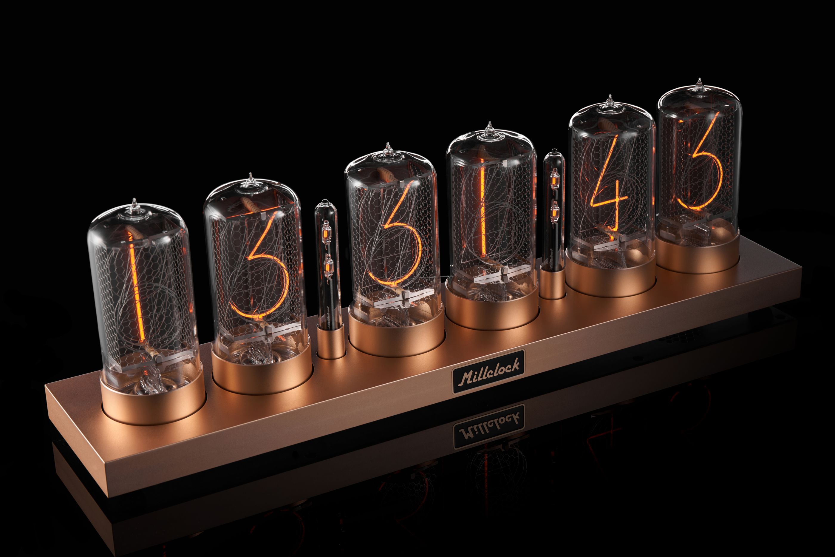 ZIN-70 Gold Classic — Handcrafted Nixie Clock in Elegant Gold Aluminum