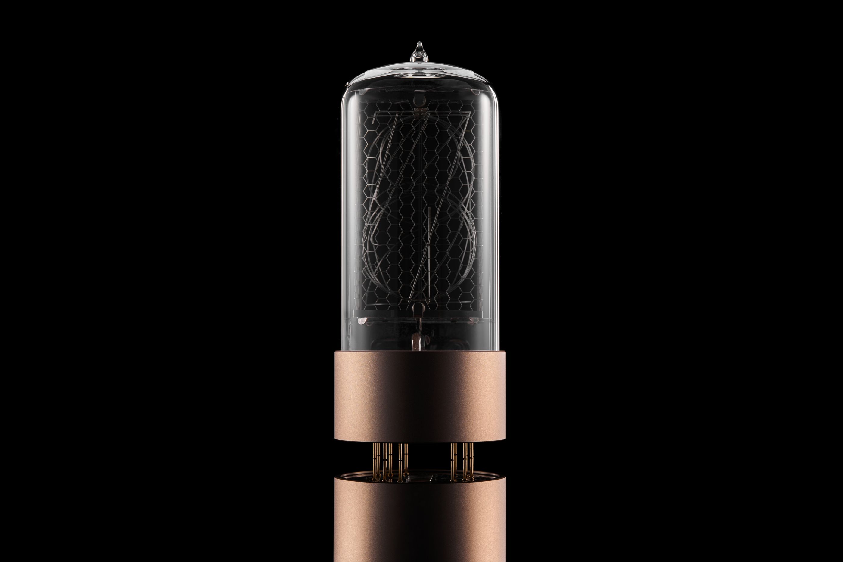 ZIN70 Nixie Tube — Gold Aluminium Base, Z568M Round Pinout