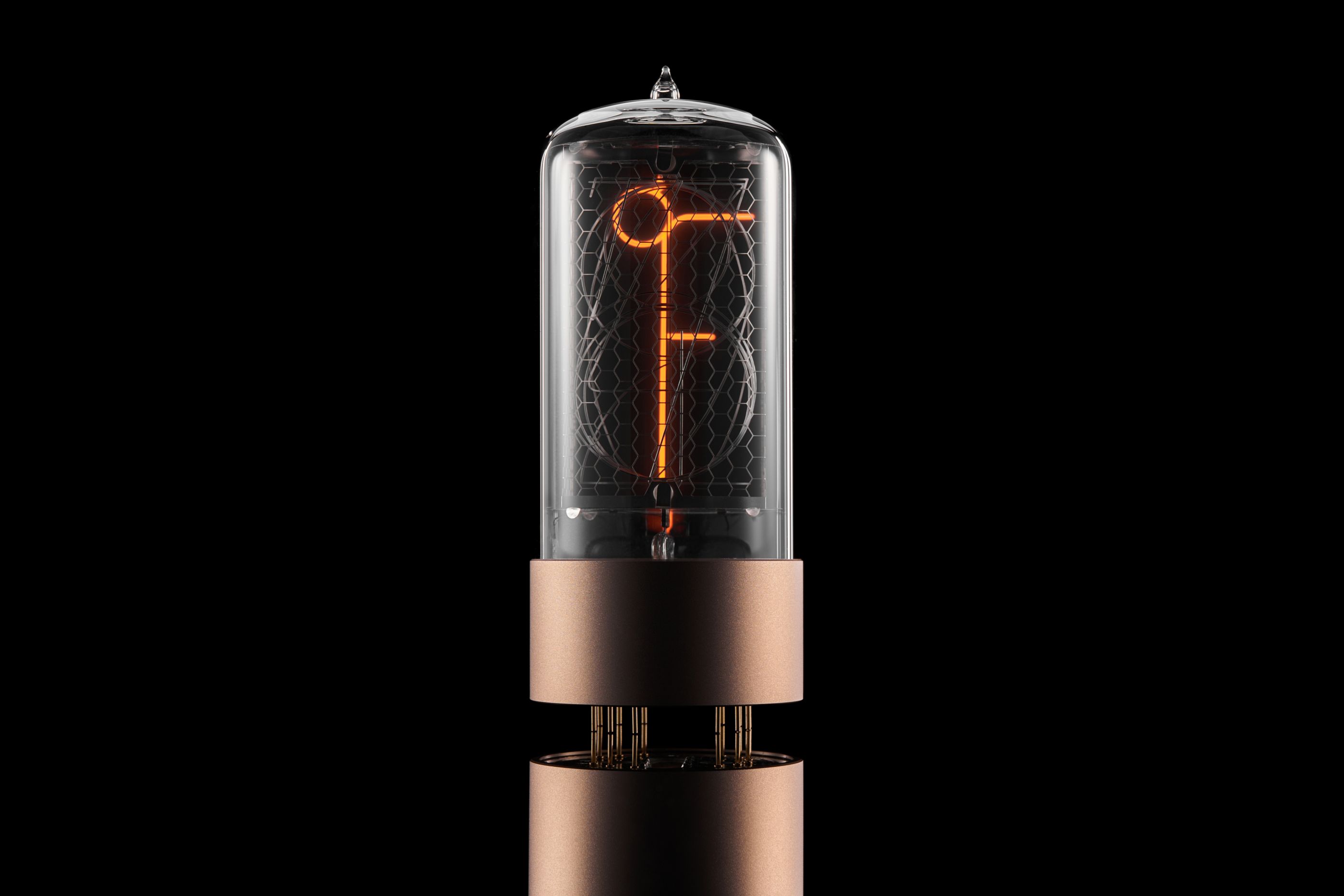 ZIN70 Nixie Tube — Gold Aluminium Base, Z568M Round Pinout