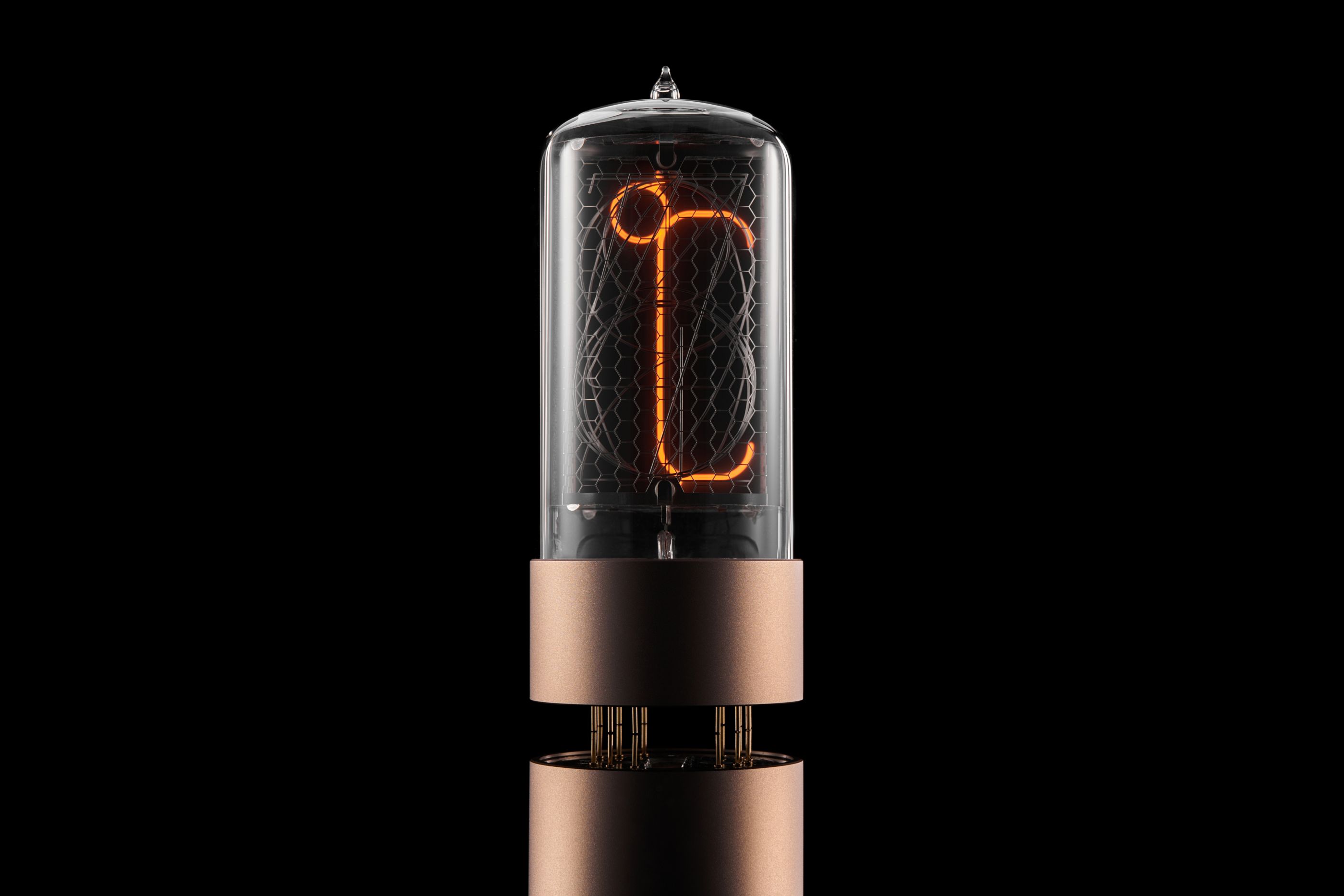 ZIN70 Nixie Tube — Gold Aluminium Base, Z568M Round Pinout
