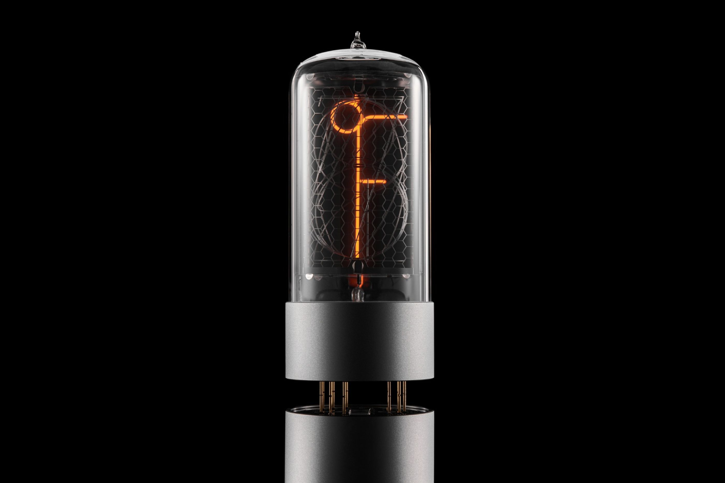 ZIN70 Nixie Tube Silver Aluminium Base, Z568M Round Pinout
