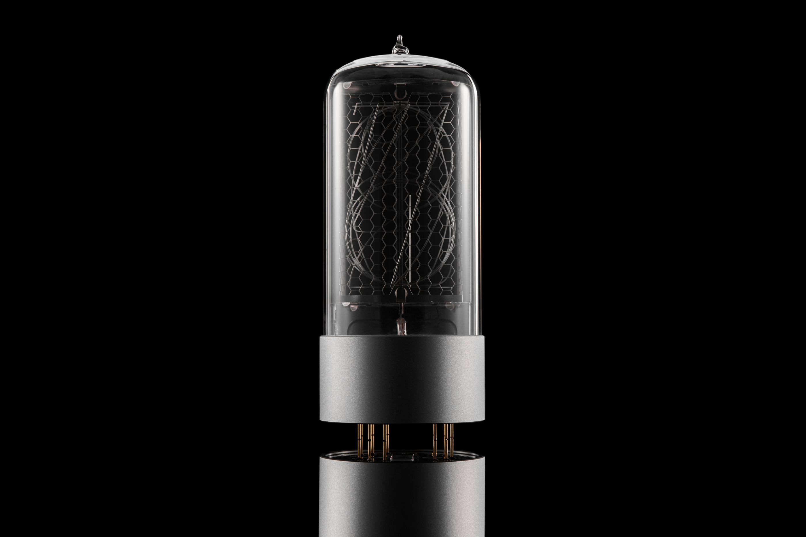 ZIN70 Nixie Tube Silver Aluminium Base, Z568M Round Pinout